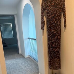 Leopard Print Long Sleeve Dress